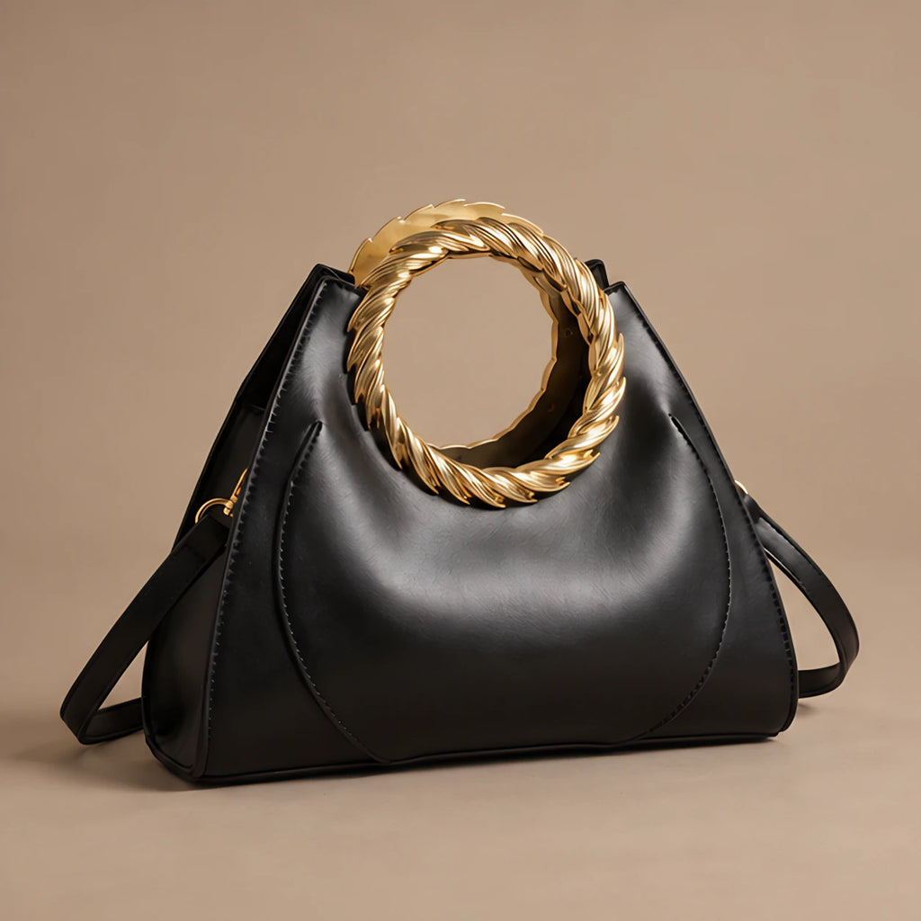 Leontine Women's Twisted-Handle Leather Handbag - Black - Women's Accessories > Bags > Convertible Handbags - Eric Muller - Image 1