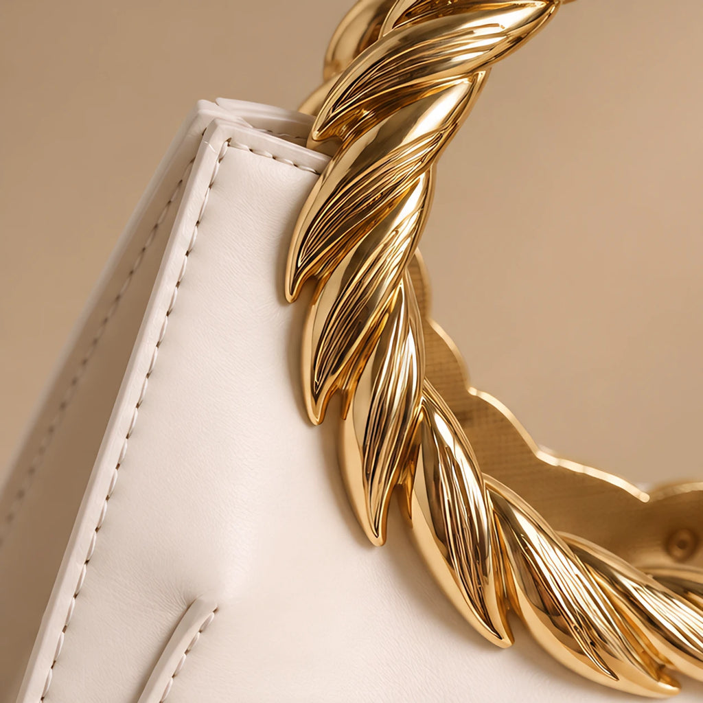 Leontine Women's Twisted-Handle Leather Handbag - White - female - Eric Muller - Image 3