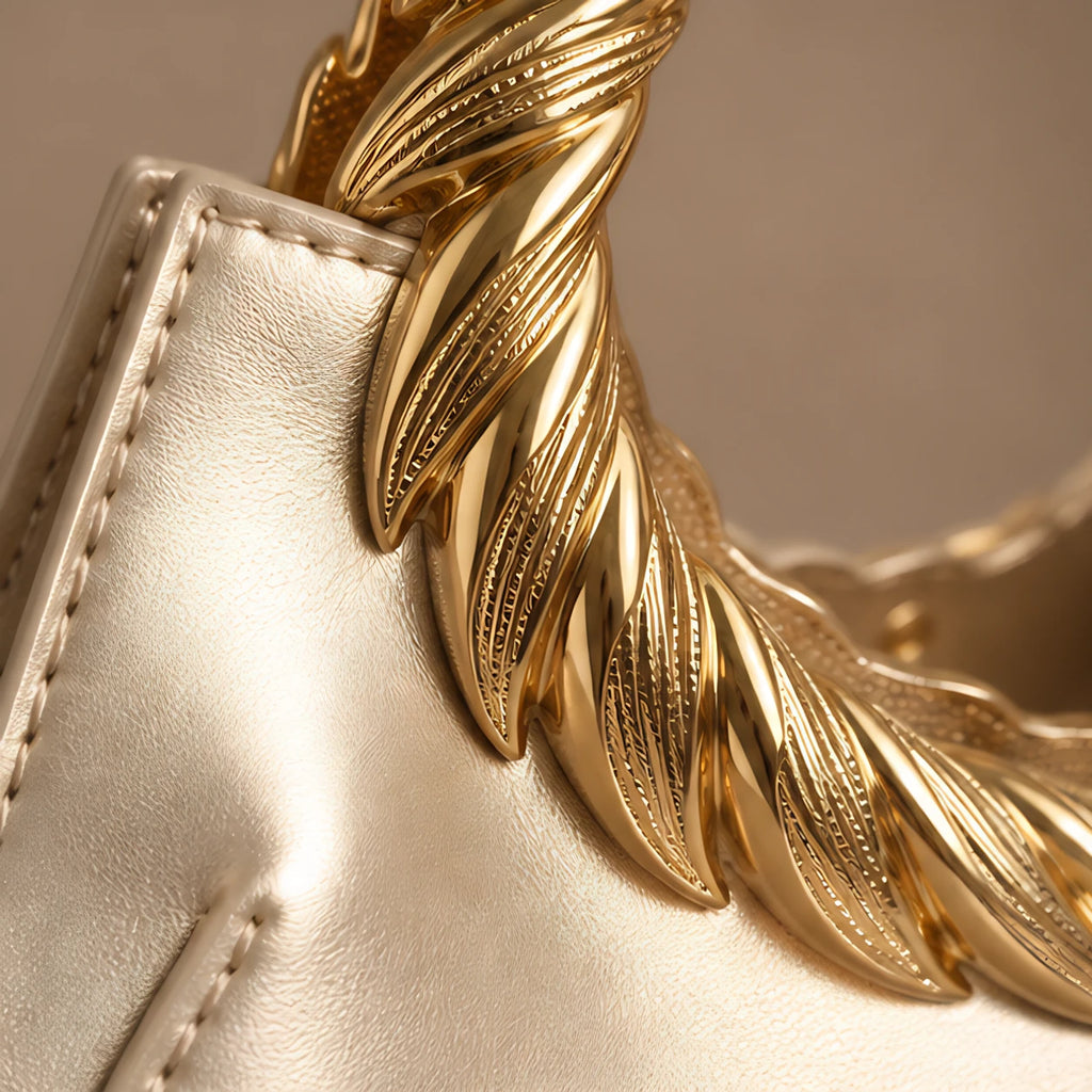 Leontine Women's Twisted-Handle Leather Handbag - Gold - female - Eric Muller - Image 3