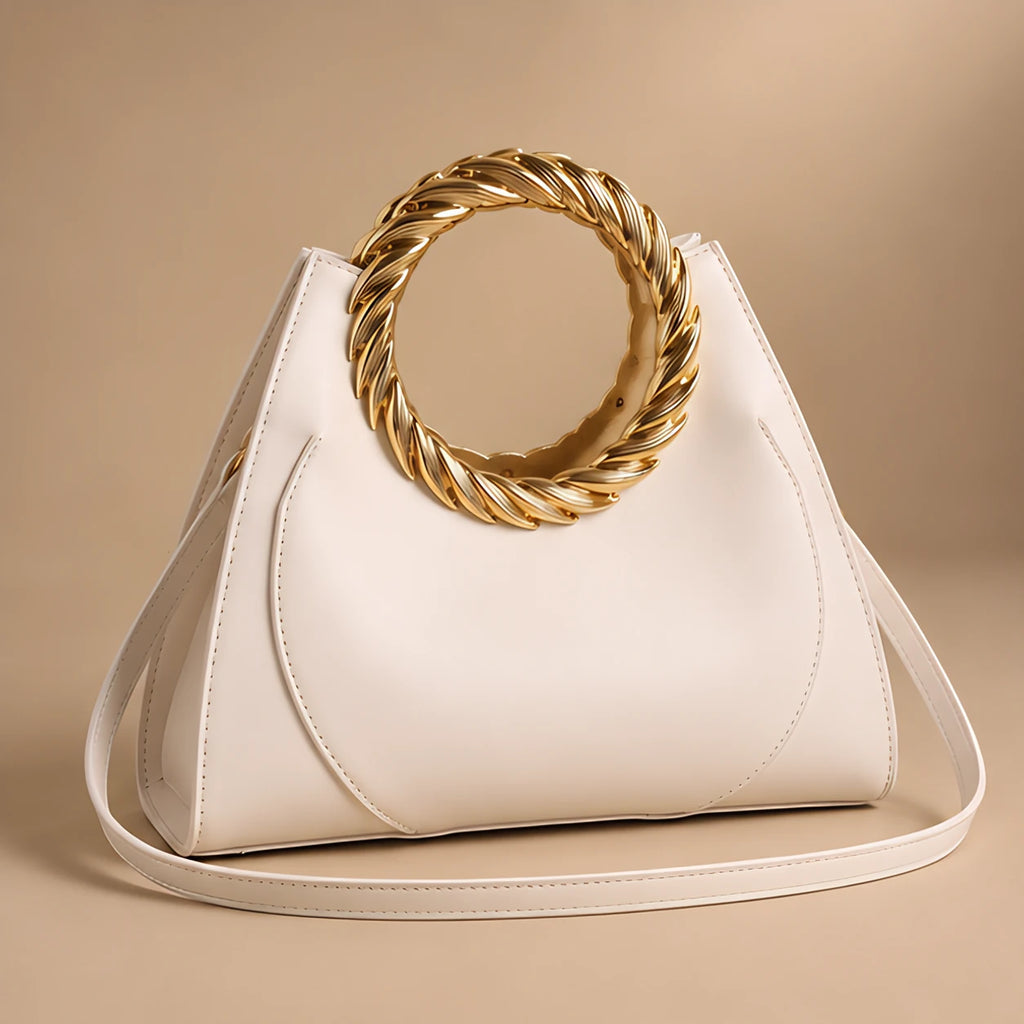 Leontine Women's Twisted-Handle Leather Handbag - White - Women's Accessories > Bags > Convertible Handbags - Eric Muller - Image 1
