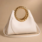 Leontine Women's Twisted-Handle Leather Handbag - White - Women's Accessories > Bags > Convertible Handbags - Eric Muller - Image 1