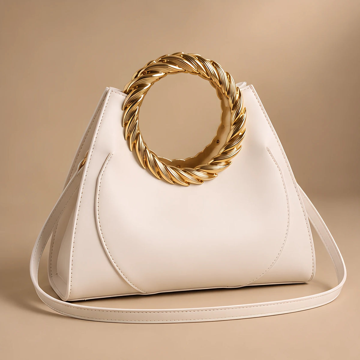 Leontine Women's Twisted-Handle Leather Handbag - White - Women's Accessories > Bags > Convertible Handbags - Eric Muller - Image 1