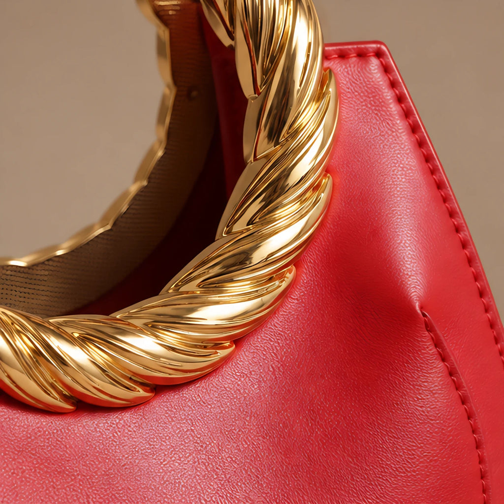 Leontine Women's Twisted-Handle Leather Handbag - Red - female - Eric Muller - Image 3