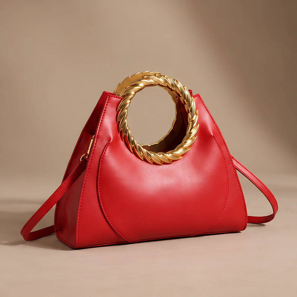 Leontine Women's Twisted-Handle Leather Handbag - Red - Women's Accessories > Bags > Convertible Handbags - Eric Muller - Image 1