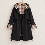 Liesl Plaid-Lined Hooded Long Jacket - Black - Women's Jacket - Eric Muller - Image 3