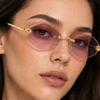 Liora Rimless Shades - Mauve - rimless sunglasses - Eric Muller - Image 3
