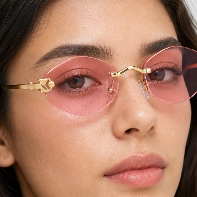 Liora Rimless Shades - Blush - rimless sunglasses - Eric Muller - Image 3