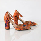 Lisette Ankle-Strap Block Heels - Ember - Women's Footwear > Pointed-Toe Ankle-Strap Block Heel Pumps - Eric Muller - Image 1