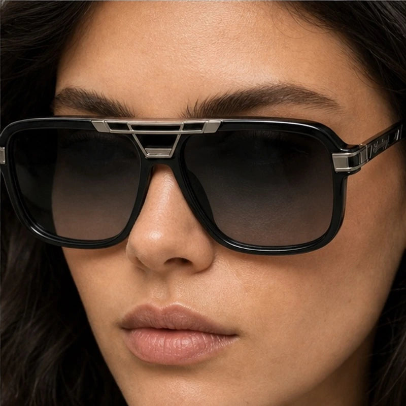Lombardi Aviator Shades - Onyx Silver - square frame - Eric Muller - Image 4