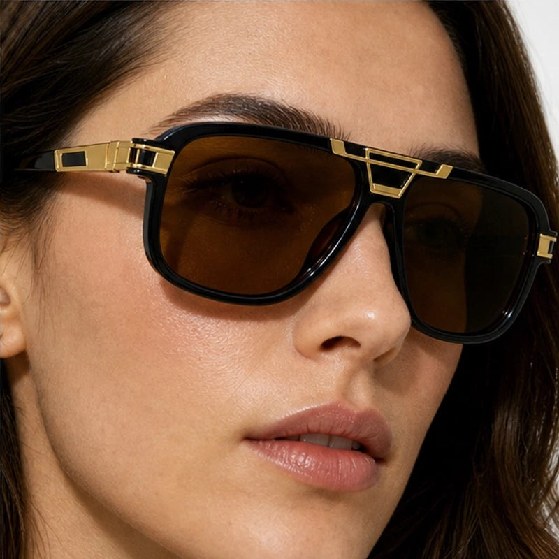 Lombardi Aviator Shades - Amber Gold - square frame - Eric Muller - Image 4