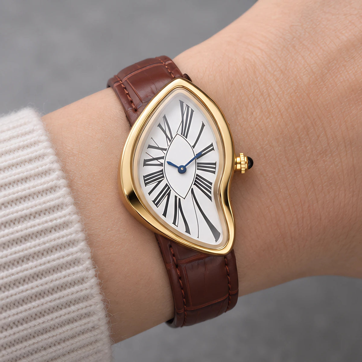 Lorcette Women's Surrealist Quartz Watch - Brown White - Accessories > Watches > Rhombus-Dial Watches - Eric Muller - Image 1