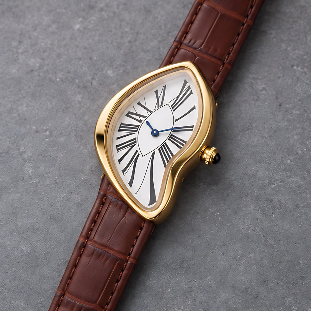 Lorcette Women's Surrealist Quartz Watch - Brown White - Accessories > Watches > Rhombus-Dial Watches - Eric Muller - Image 2
