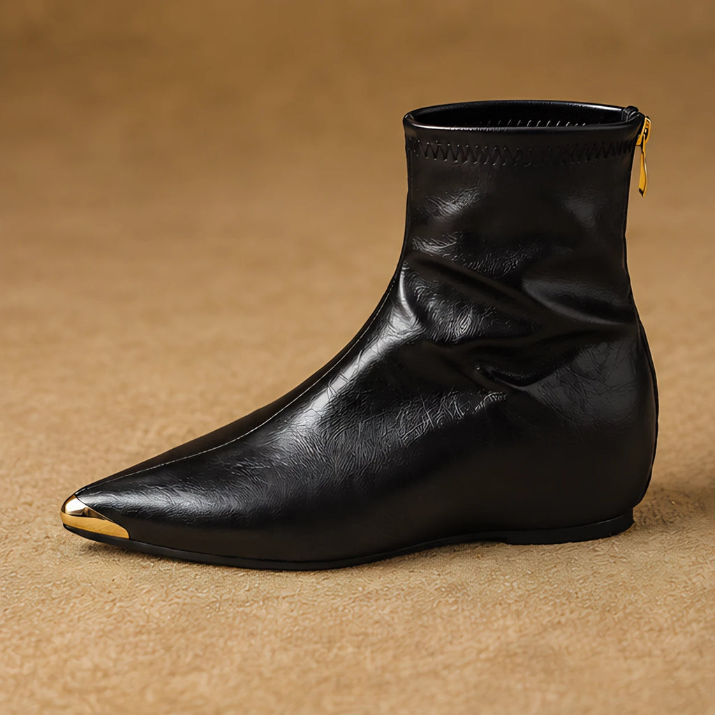 Lorna Leather Pointed-Toe Ankle Boots - Black - female - Eric Muller - Image 3