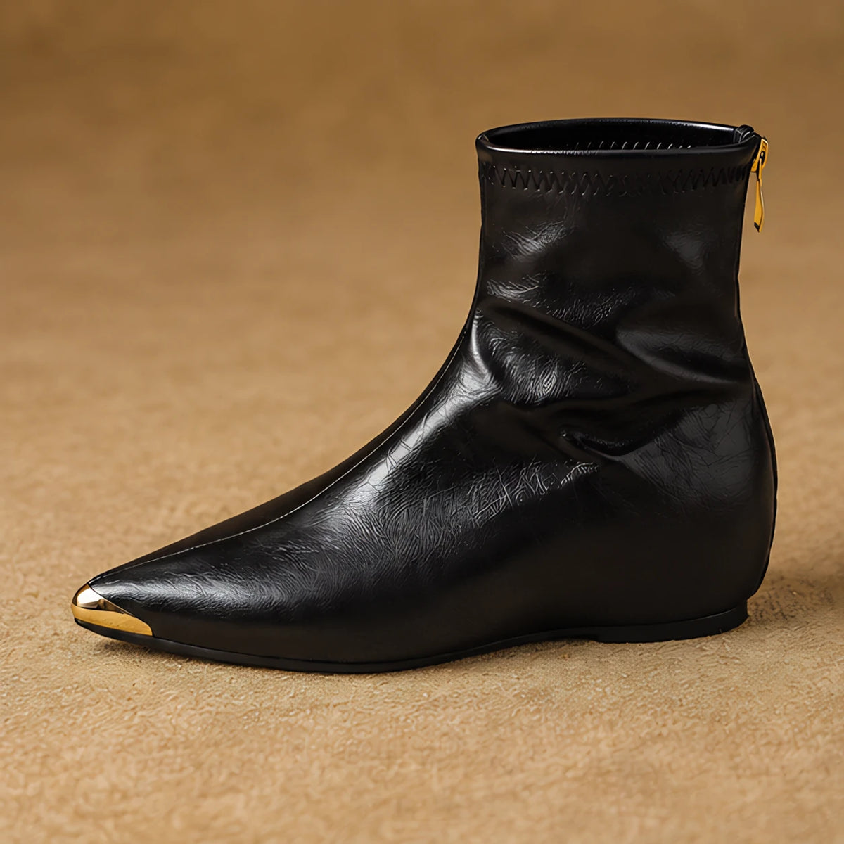 Lorna Leather Pointed-Toe Ankle Boots - Black - female - Eric Muller - Image 3