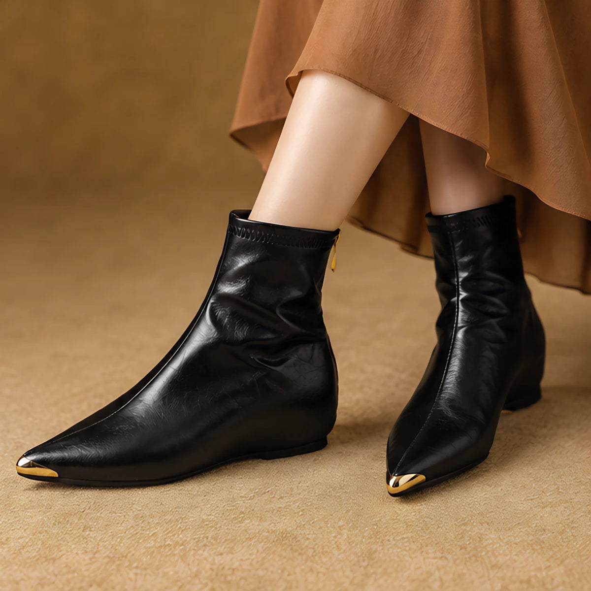 Lorna Leather Pointed-Toe Ankle Boots - Black - Women's Footwear > Boots > Ankle Boots - Eric Muller - Image 4