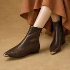 Lorna Leather Pointed-Toe Ankle Boots - Brown - Women's Footwear > Boots > Ankle Boots - Eric Muller - Image 4