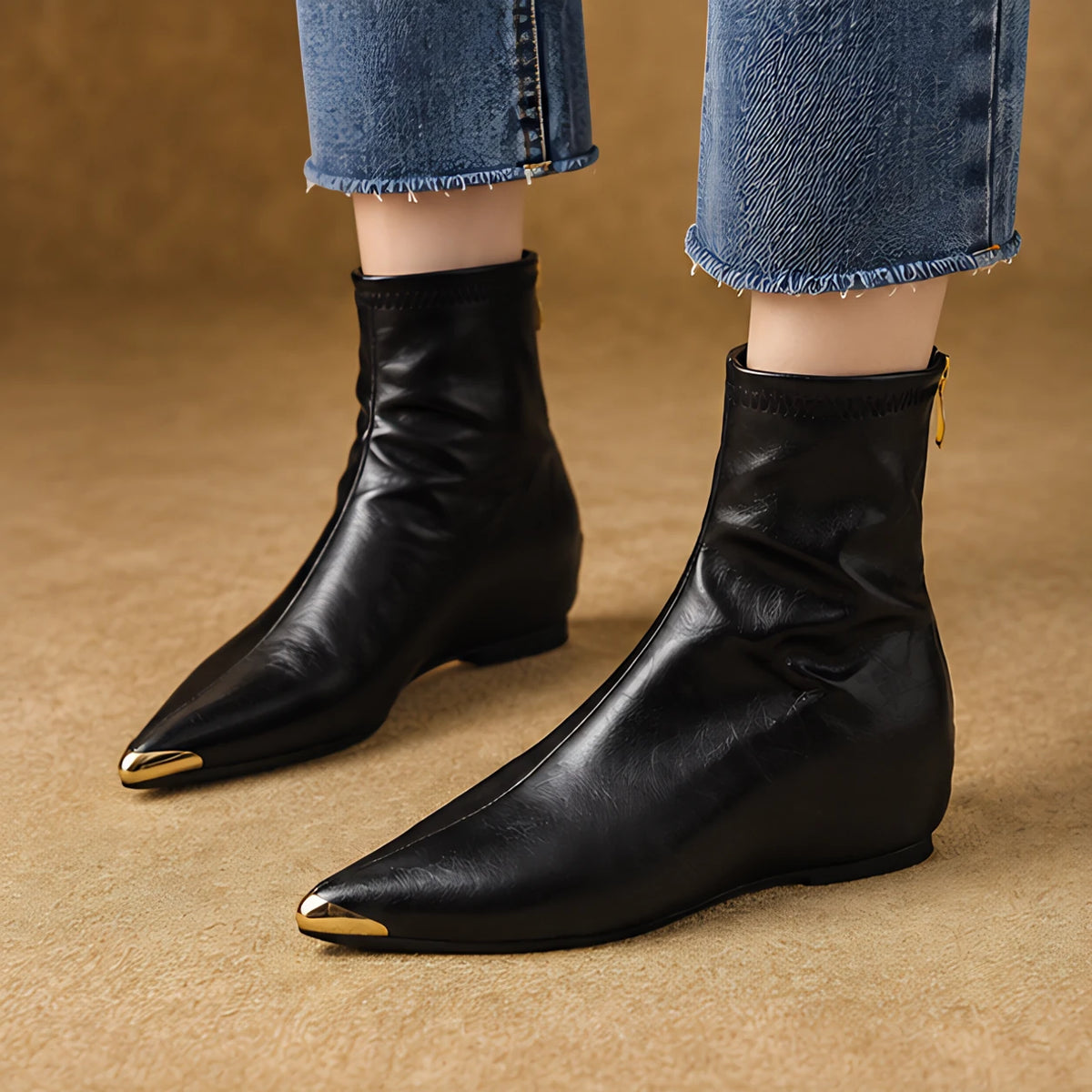 Lorna Leather Pointed-Toe Ankle Boots - Black - Women's Footwear > Boots > Ankle Boots - Eric Muller - Image 1