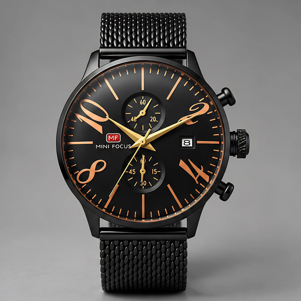 Loxford Men's Chronograph Watch 45mm - Charcoal Orange - Men's Accessories > Watches > Chronograph Watches - Eric Muller - Image 2