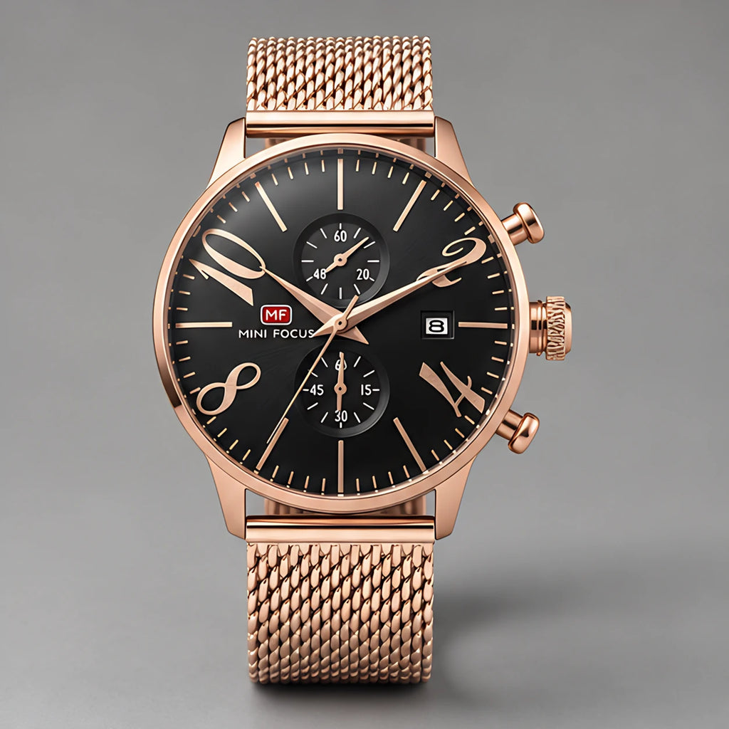 Loxford Men's Chronograph Watch 45mm - Rose Gold - Men's Accessories > Watches > Chronograph Watches - Eric Muller - Image 2
