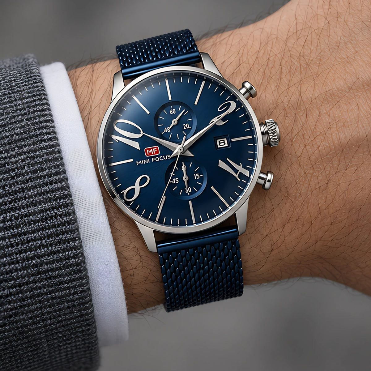 Loxford Men's Chronograph Watch 45mm - Royal Blue - male - Eric Muller - Image 3