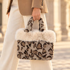 Luciana Women's Fluffy Leopard-Print Tote - Khaki - Handbag - Eric Muller - Image 2