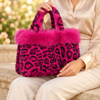 Luciana Women's Fluffy Leopard-Print Tote - Pink - Bag - Eric Muller - Image 3