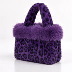 Luciana Women's Fluffy Leopard-Print Tote - Purple - Women's Accessories > Bags > Tote Bags - Eric Muller - Image 1