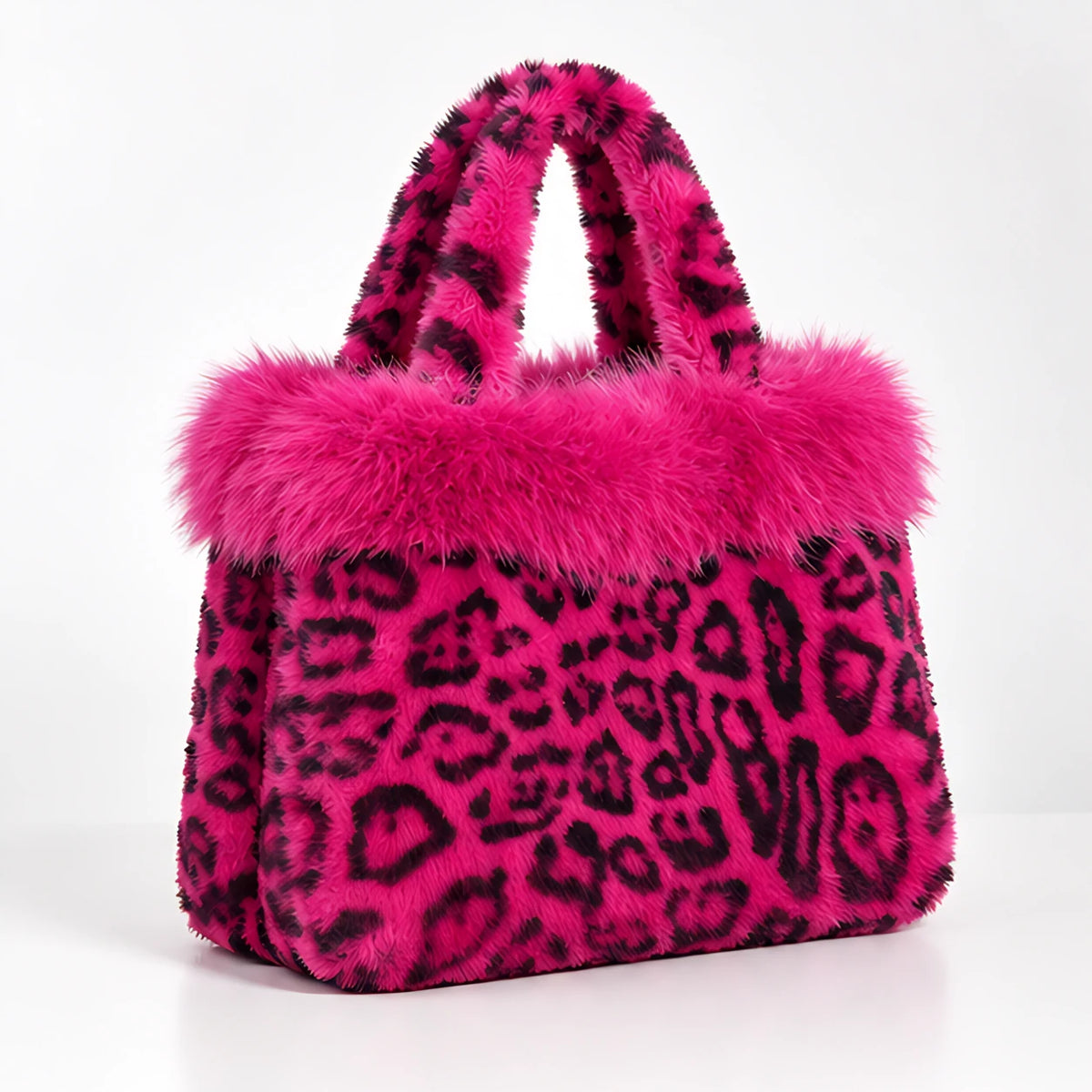 Luciana Women's Fluffy Leopard-Print Tote - Pink - Women's Accessories > Bags > Tote Bags - Eric Muller - Image 1