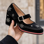 Lucienne Velvet Block-Heel Mary Janes - Yule Black - Sneakers - Eric Muller - Image 3