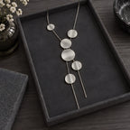 Lumielle Women's Sculptural Polished Disc Lariat Necklace - Silver - Jewelry > Necklaces > Disc Necklaces - Eric Muller - Image 2