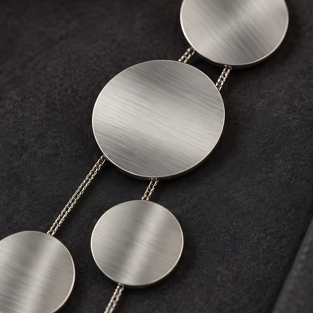 Lumielle Women's Sculptural Polished Disc Lariat Necklace - Silver - female - Eric Muller - Image 3