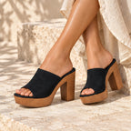 Lunara Women's Open-Toe Platform Mules - Black - high heels - Eric Muller - Image 3