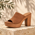 Lunara Women's Open-Toe Platform Mules - Brown - Women's Footwear > Sandals > Platform Sandals - Eric Muller - Image 1