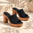 Lunara Women's Open-Toe Platform Mules - Black - heels - Eric Muller - Image 2