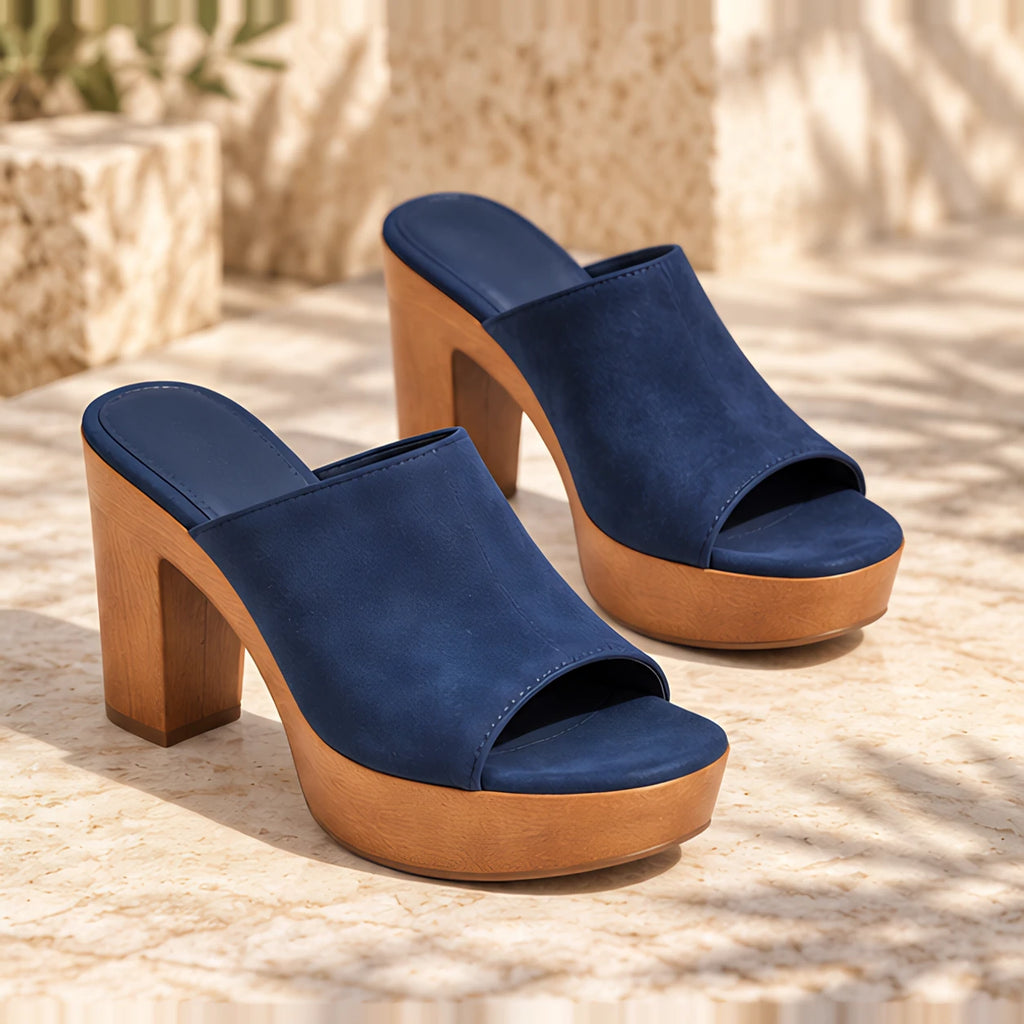 Lunara Women's Open-Toe Platform Mules - Blue - heels - Eric Muller - Image 2