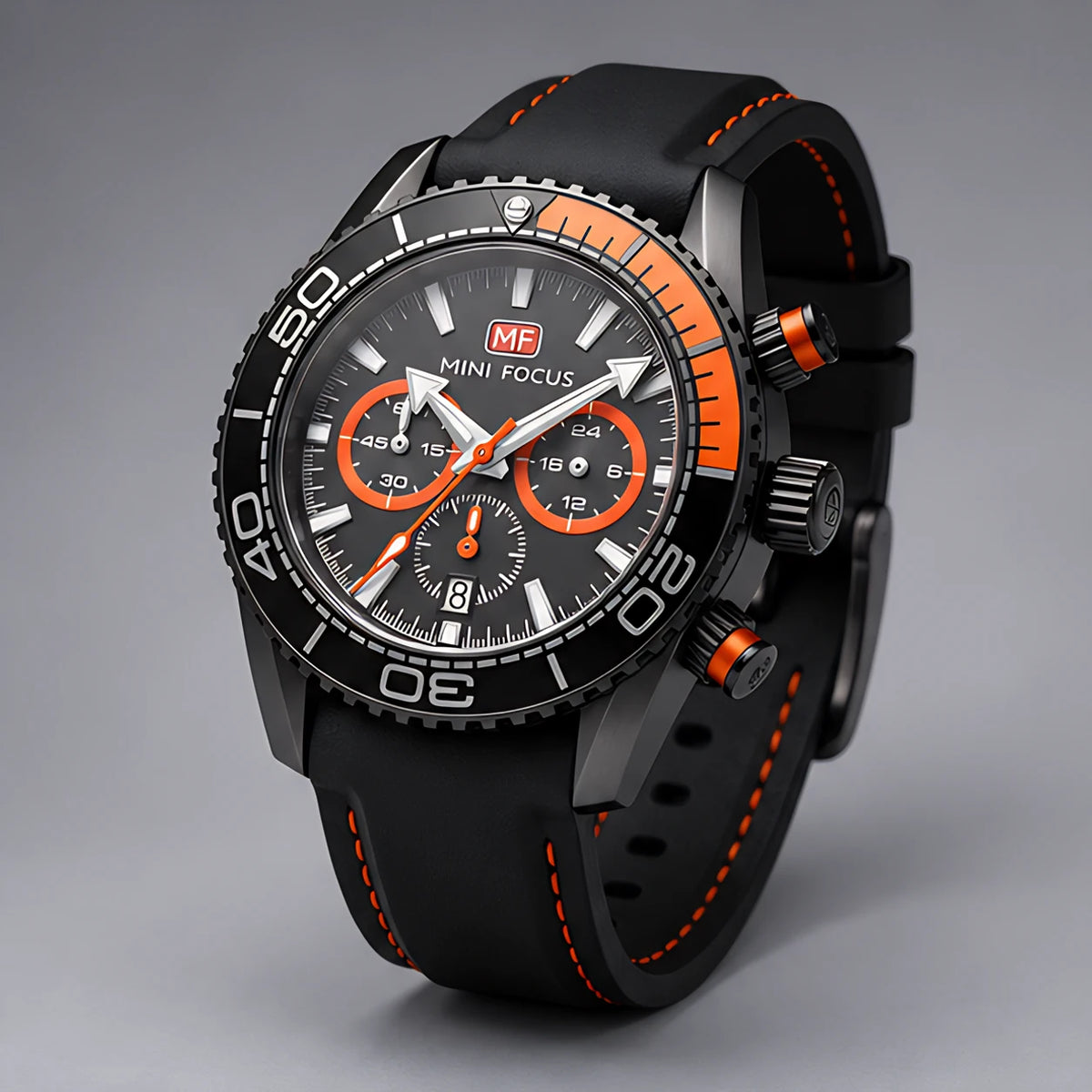 Madox Men's Sport Chronomaster Watch 46mm - Charcoal Orange - Accessories > Watches > Chronograph Watches - Eric Muller - Image 1