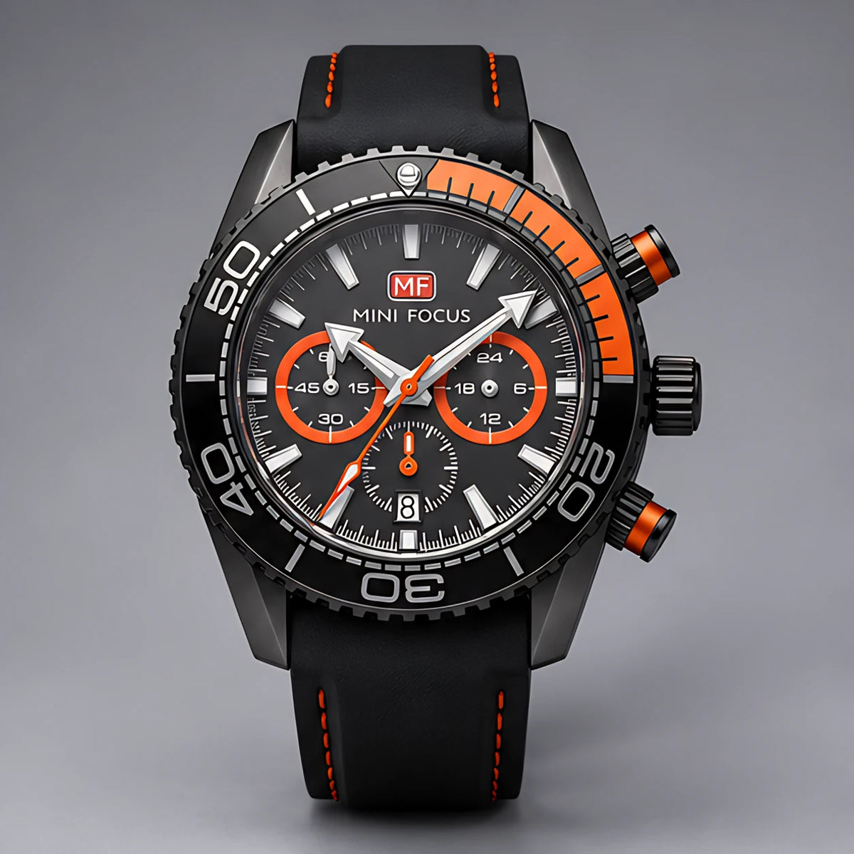Madox Men's Sport Chronomaster Watch 46mm - Charcoal Orange - Accessories > Watches > Chronograph Watches - Eric Muller - Image 2