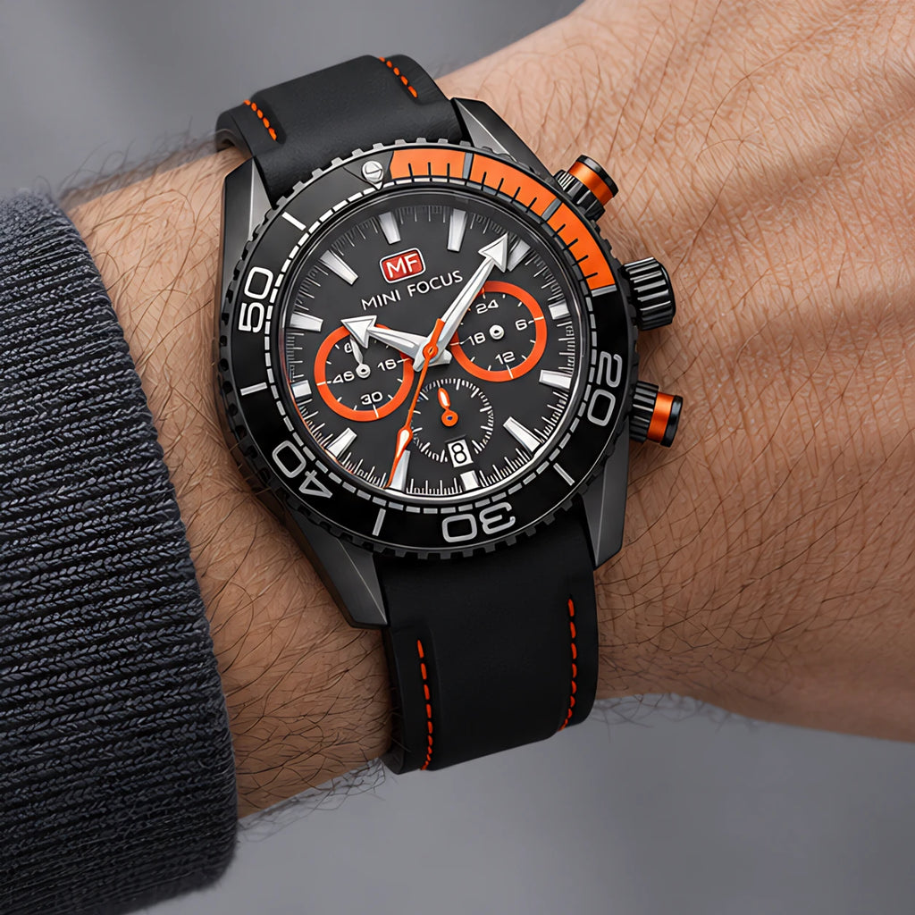 Madox Men's Sport Chronomaster Watch 46mm - Charcoal Orange - male - Eric Muller - Image 3