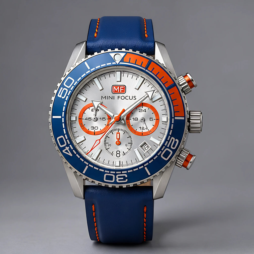 Madox Men's Sport Chronomaster Watch 46mm - Royal Blue Orange - Accessories > Watches > Chronograph Watches - Eric Muller - Image 2