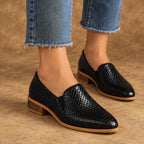 Maelle Women's Woven Slip-On Loafers - Black - Women's Footwear > Loafers - Eric Muller - Image 1