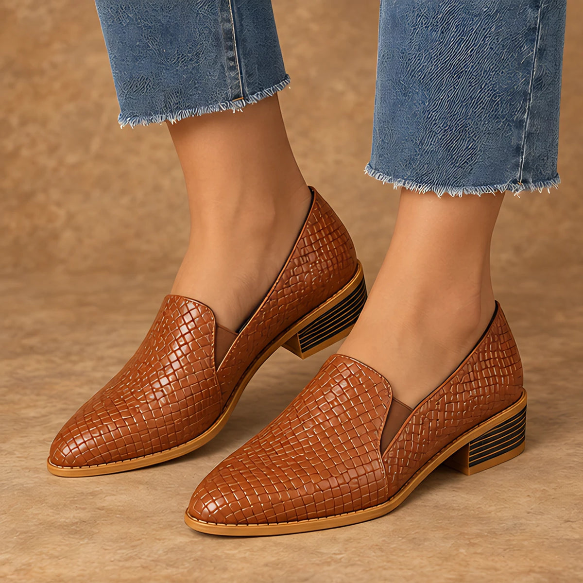 Maelle Women's Woven Slip-On Loafers - Brown - Women's Footwear > Loafers - Eric Muller - Image 1