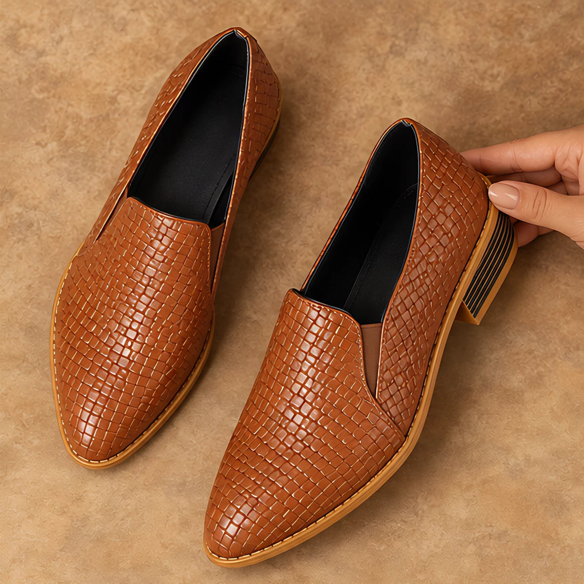 Maelle Women's Woven Slip-On Loafers - Brown - womens_footwear - Eric Muller - Image 2