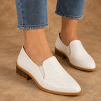 Maelle Women's Woven Slip-On Loafers - White - Women's Footwear > Loafers - Eric Muller - Image 1