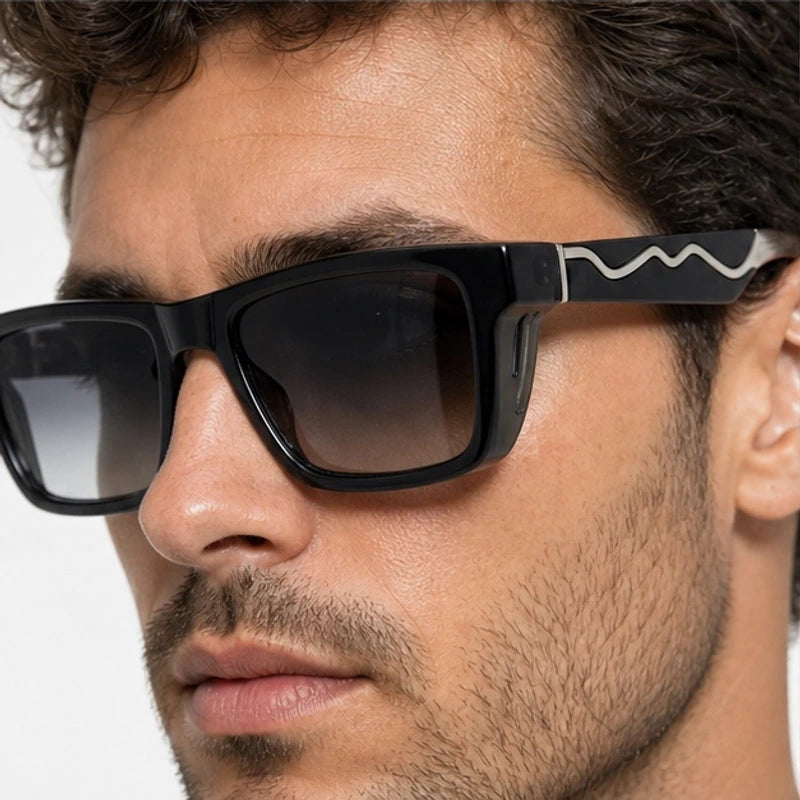 Marcell Rectangular Shades - Graphite - rectangular sunglasses - Eric Muller - Image 3