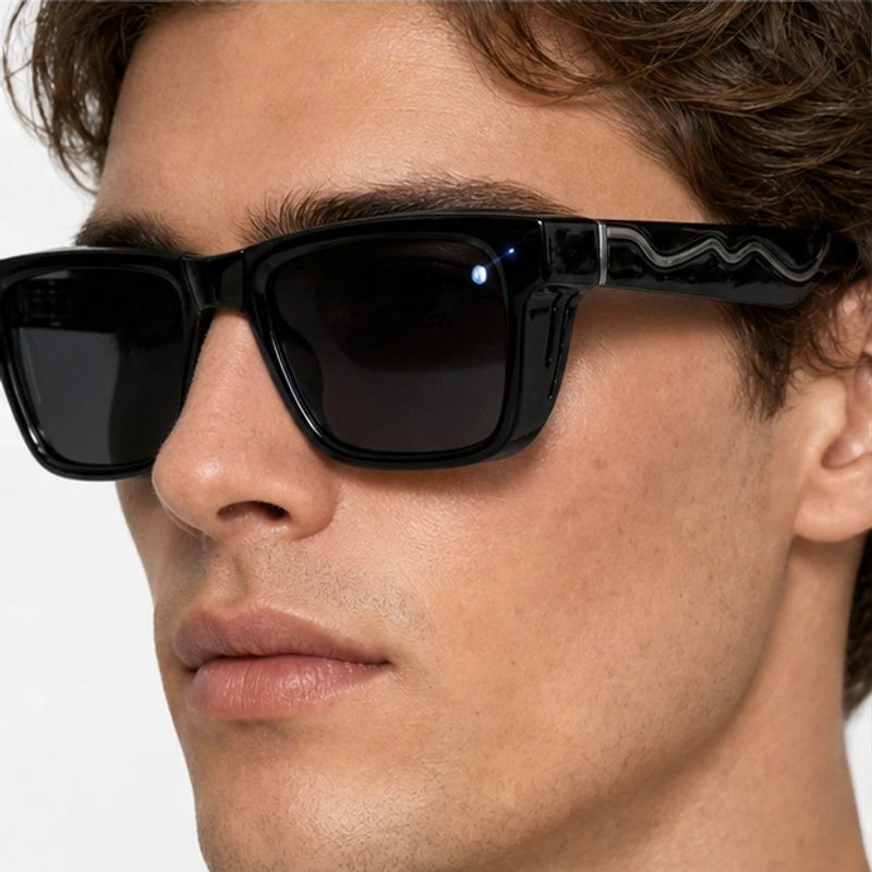 Marcell Rectangular Shades - Onyx - rectangular sunglasses - Eric Muller - Image 3