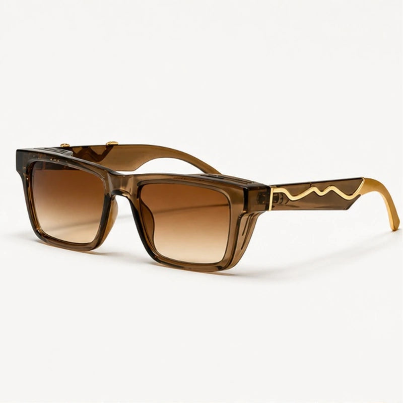 Marcell Rectangular Shades - Cognac - Sunglasses - Eric Muller - Image 1