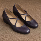 Marena Women's Leather Almond-Toe Flats - Purple - female - Eric Muller - Image 4