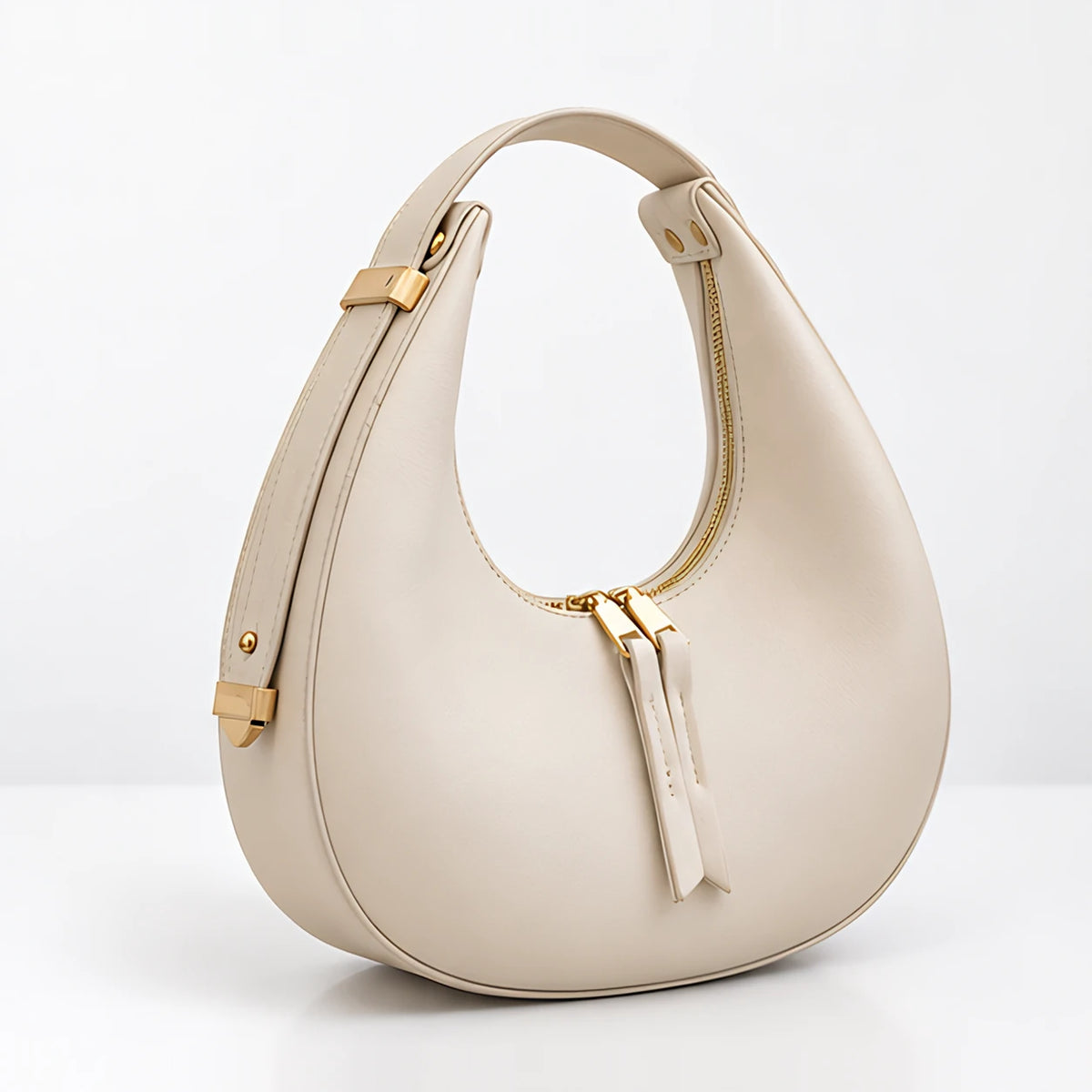 Marietta Women's Crescent Zip-Top Handbag - White - Women's Accessories > Bags > Handbags - Eric Muller - Image 1