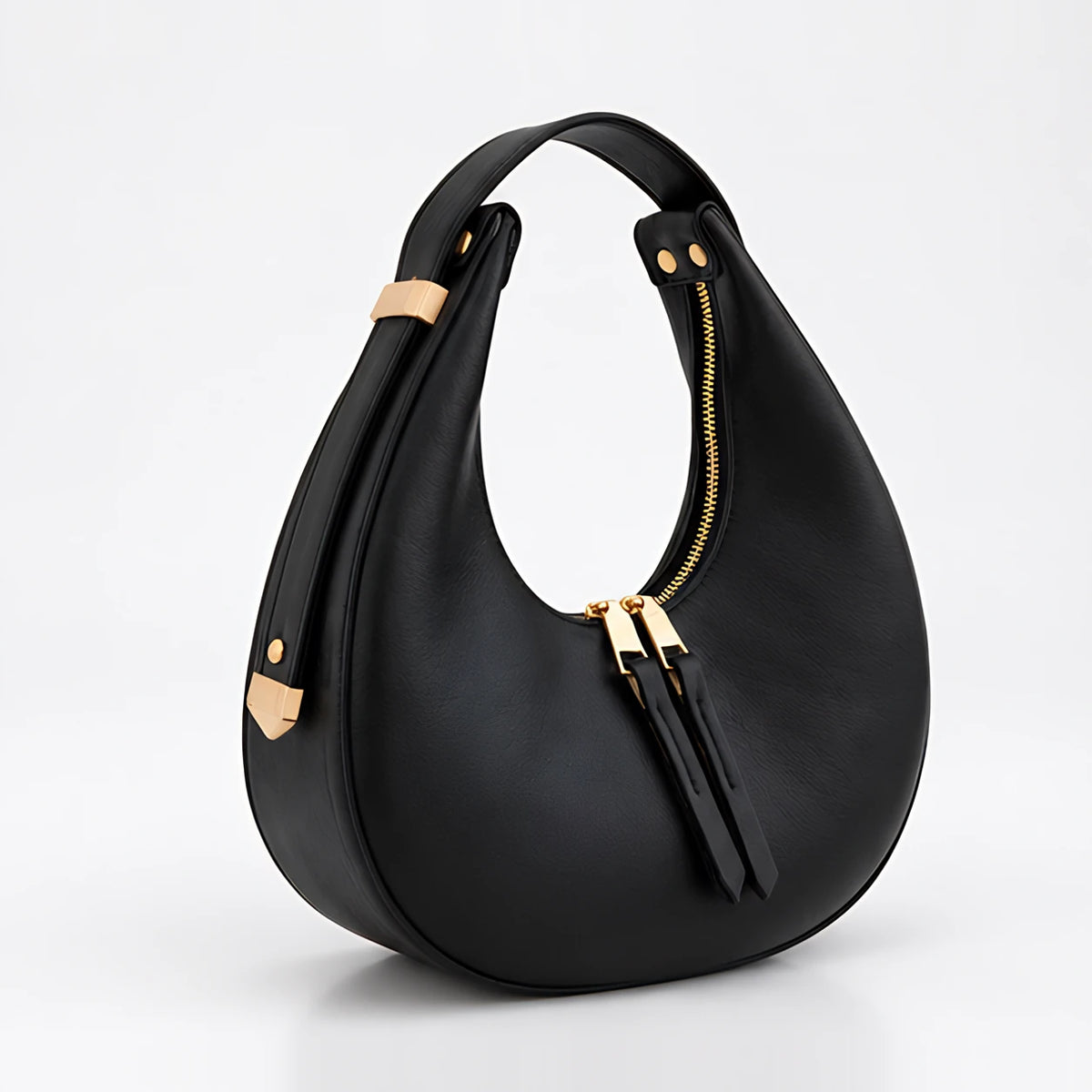 Marietta Women's Crescent Zip-Top Handbag - Black - Women's Accessories > Bags > Handbags - Eric Muller - Image 1