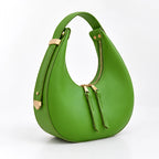 Marietta Women's Crescent Zip-Top Handbag - Green - Women's Accessories > Bags > Handbags - Eric Muller - Image 1
